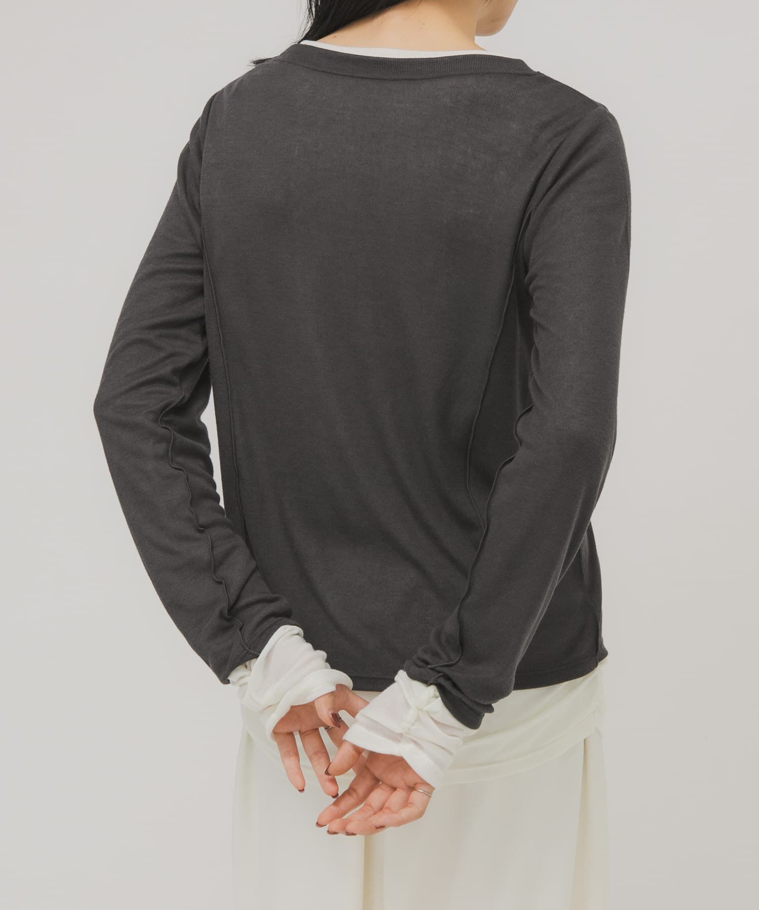  「バイカラーレイヤードカットソー」|Tシャツ・カットソー|