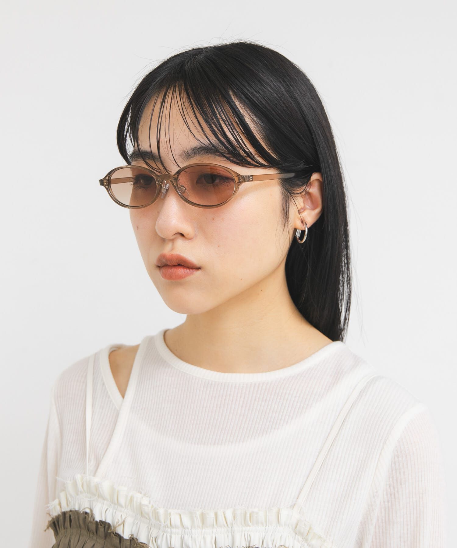  「オーバルフレームサングラス」|メガネ|