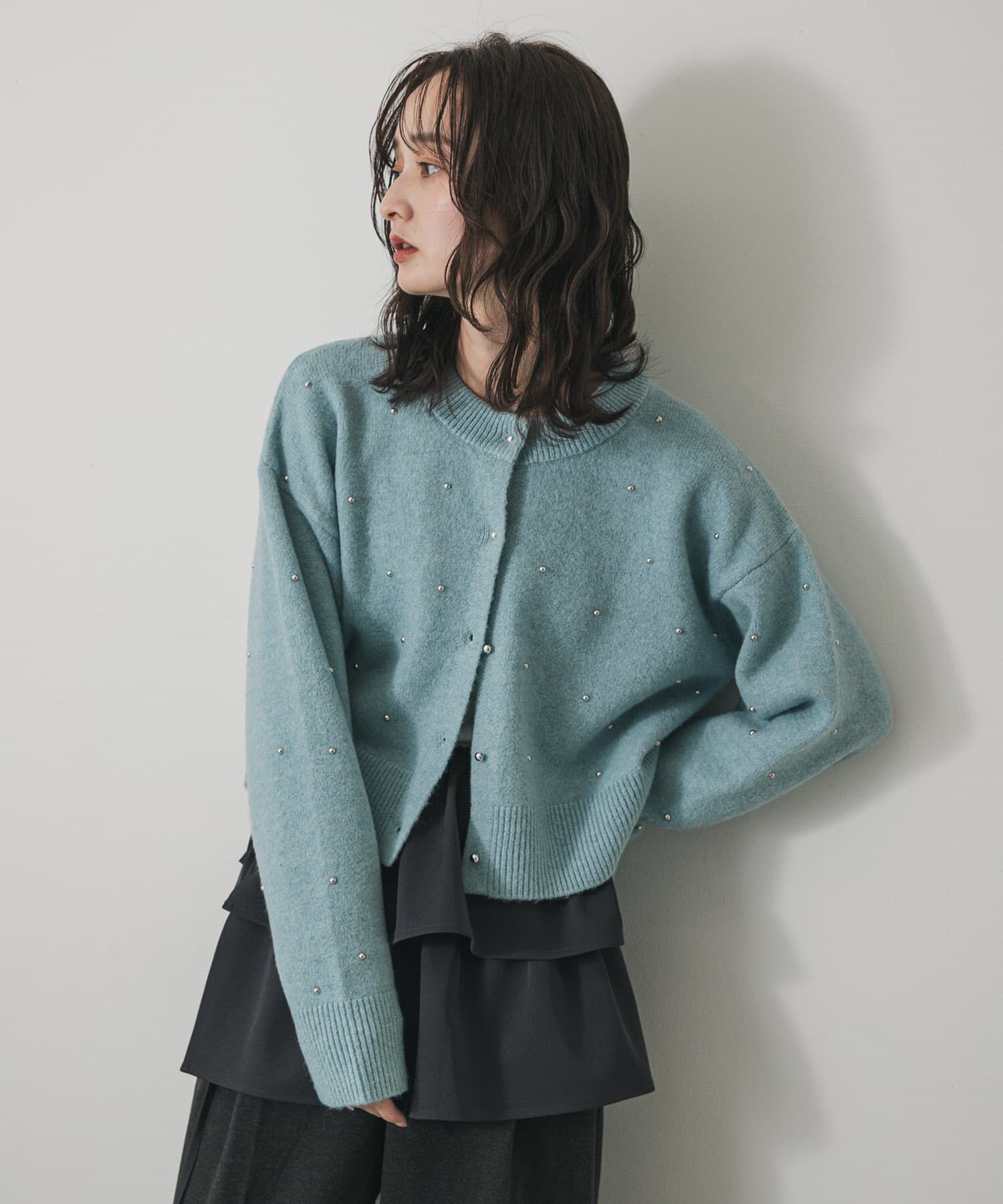 SENSE OF PLACE by URBAN RESEARCH「『洗濯可』ボールビーズカーディガン」|カーディガン|ライトブルー
