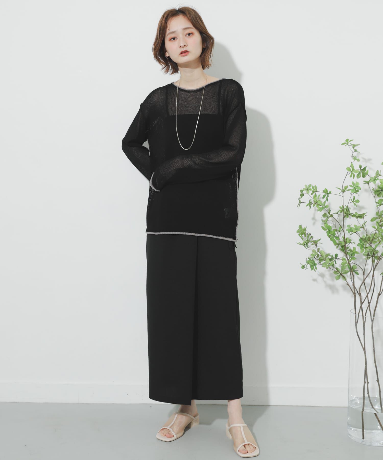 SENSE OF PLACE by URBAN RESEARCH「リネンライクハイウエストラップスカート」|スカート|