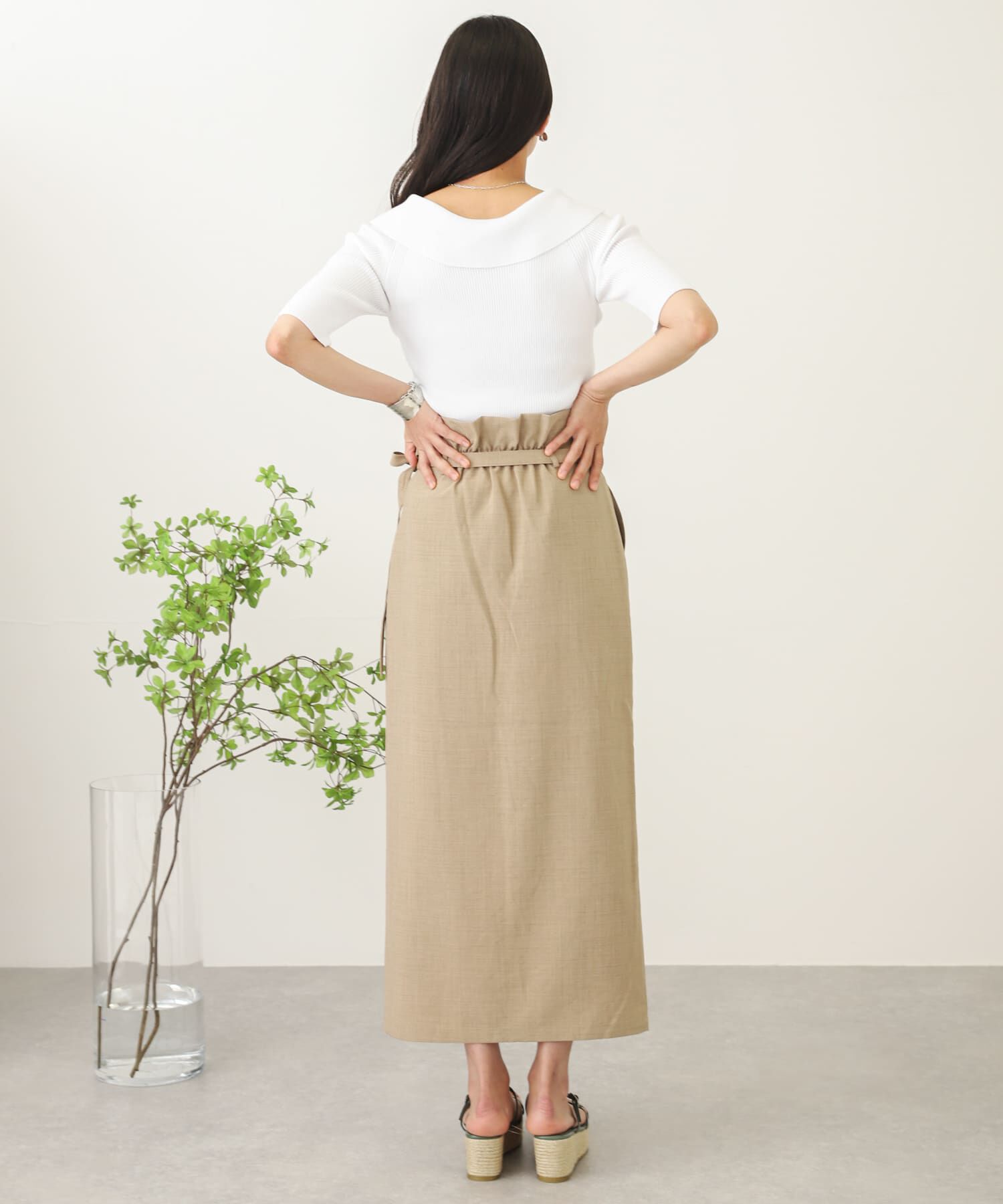 SENSE OF PLACE by URBAN RESEARCH「リネンライクハイウエストラップスカート」|スカート|