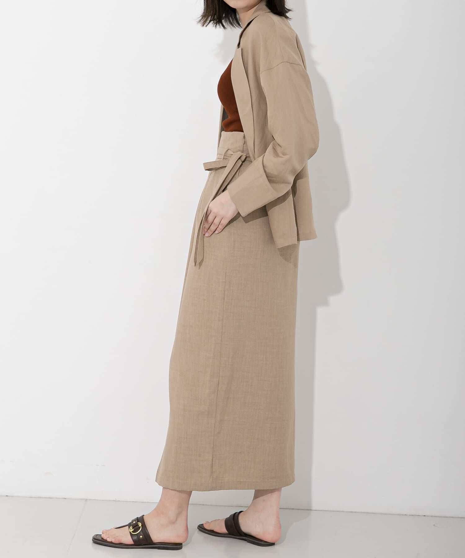 SENSE OF PLACE by URBAN RESEARCH「リネンライクハイウエストラップスカート」|スカート|