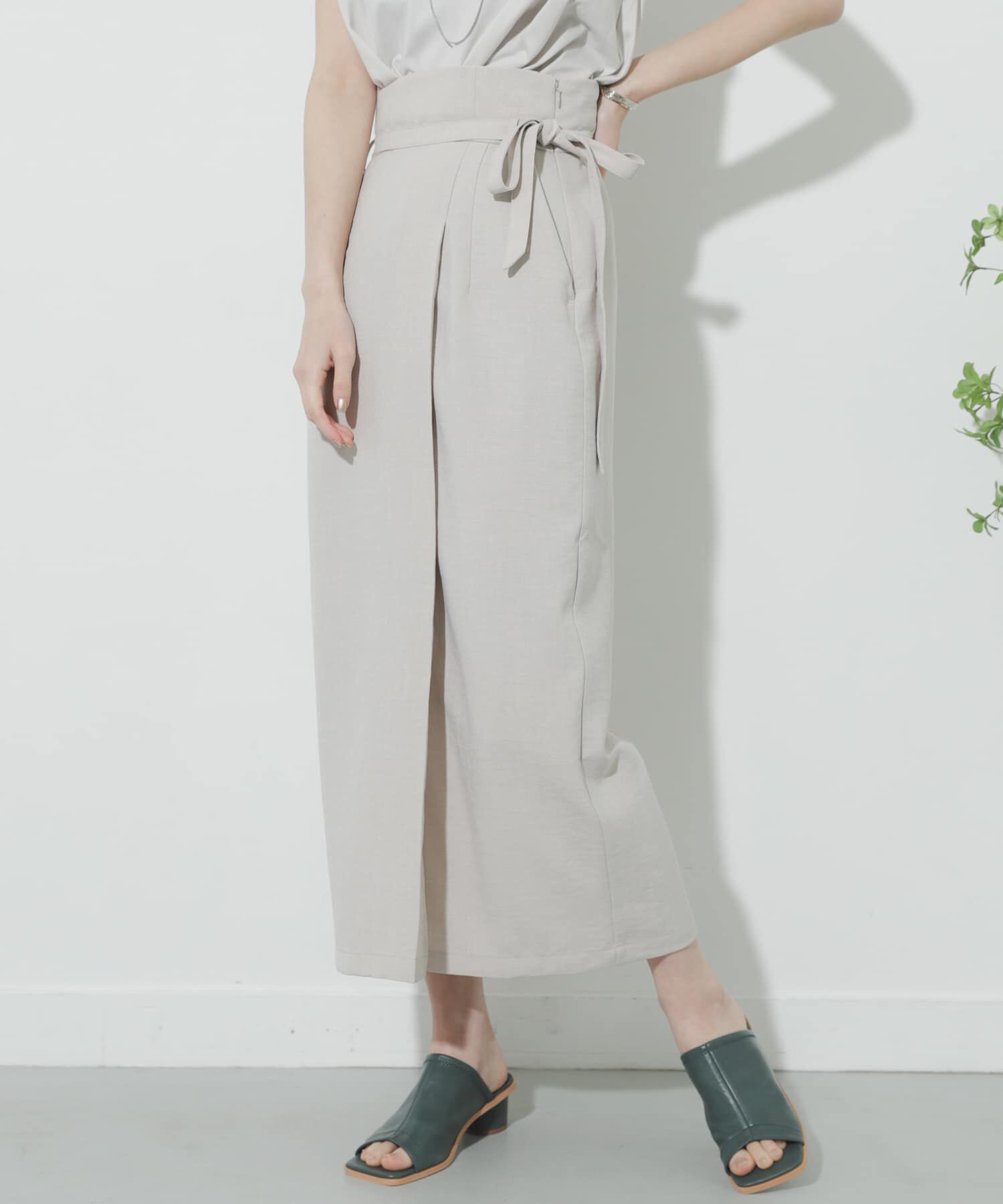 SENSE OF PLACE by URBAN RESEARCH「リネンライクハイウエストラップスカート」|スカート|