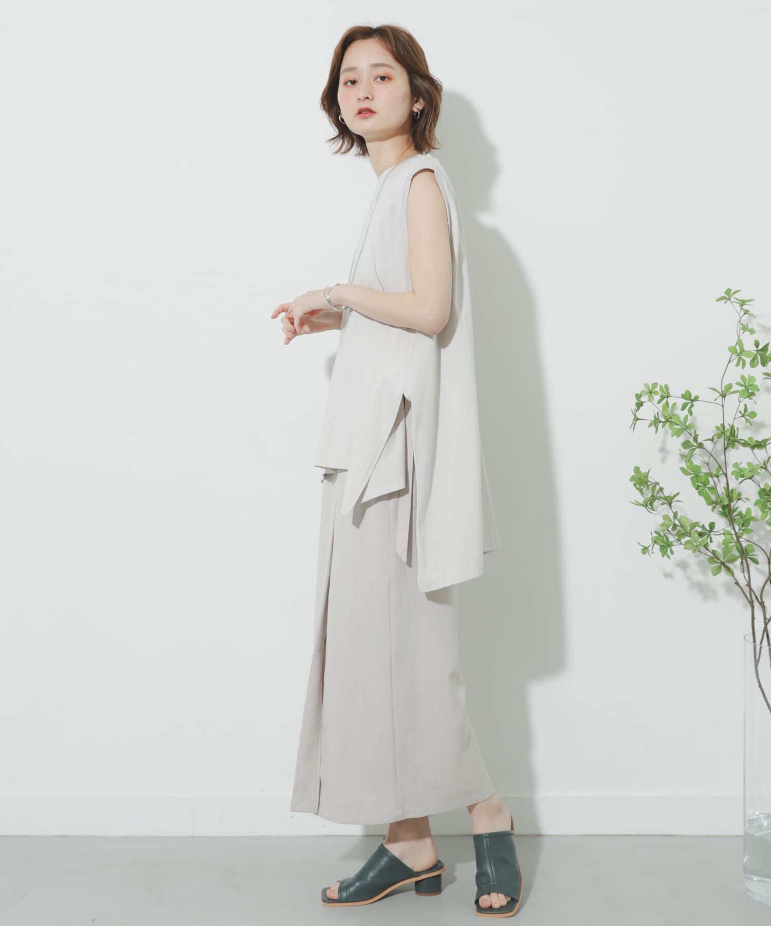 SENSE OF PLACE by URBAN RESEARCH「リネンライクハイウエストラップスカート」|スカート|