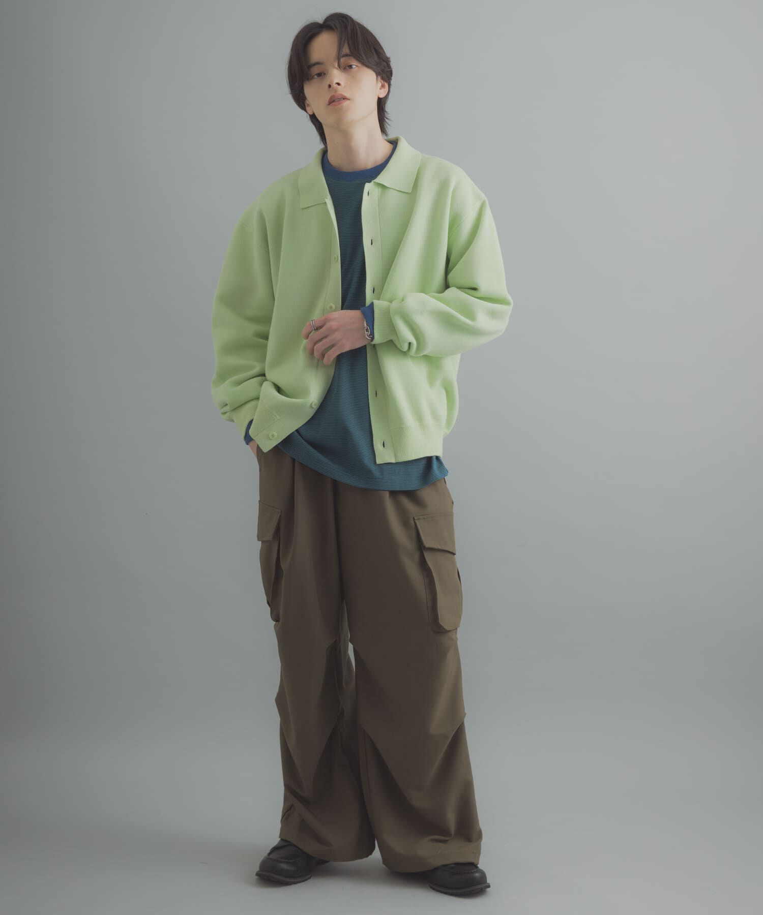 SENSE OF PLACE by URBAN RESEARCH「『ユニセックス』『洗濯可』スウェットライクポロカーディガン」|カーディガン|