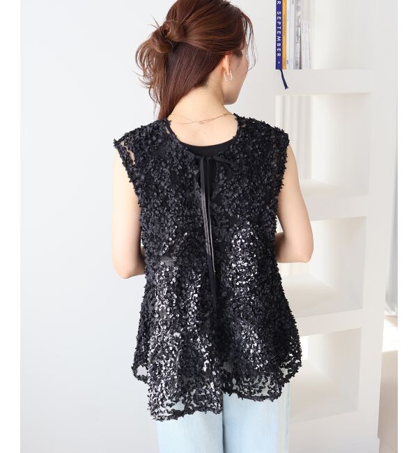  「TORRAZZO DONNA別注フラワーレースノースリ」|シャツ・ブラウス|