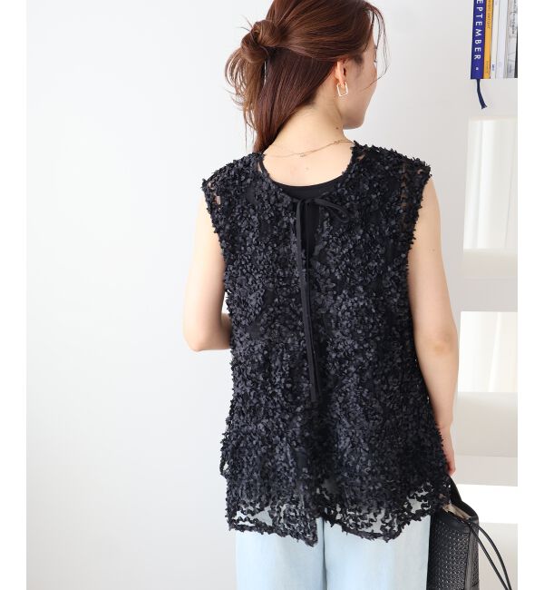  「TORRAZZO DONNA別注フラワーレースノースリ」|シャツ・ブラウス|