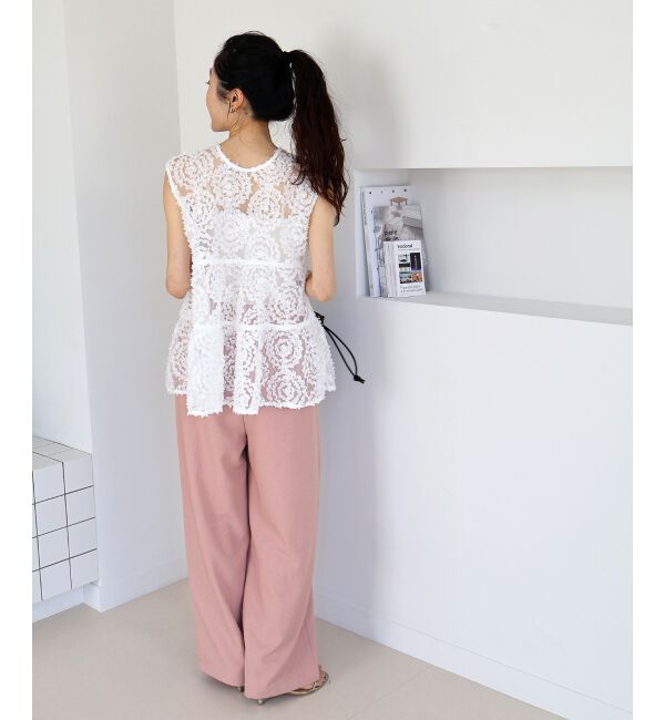  「TORRAZZO DONNA別注フラワーレースノースリ」|シャツ・ブラウス|