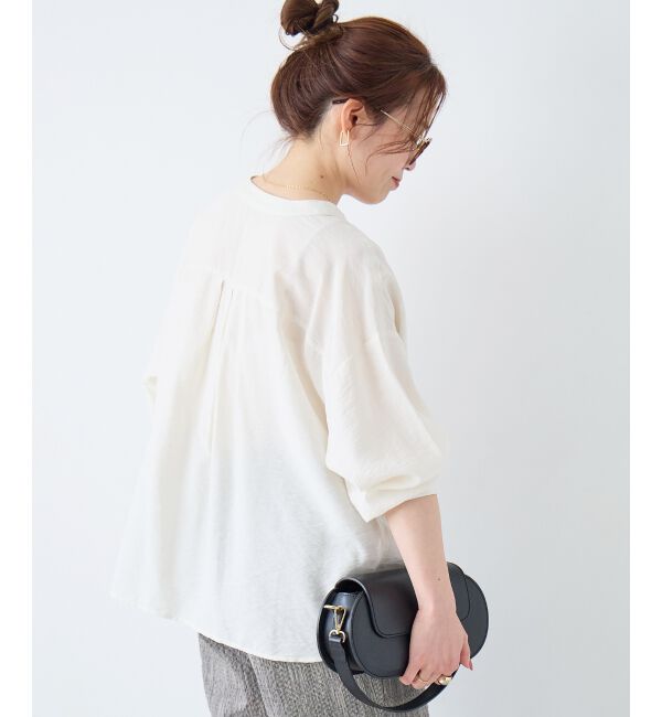  「ヴィンテージライクノーカラーブラウス」|シャツ・ブラウス|