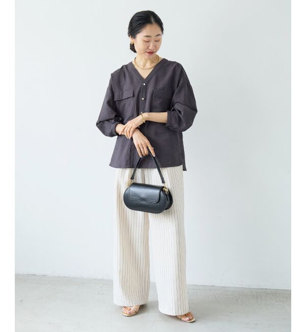  「ヴィンテージライクノーカラーブラウス」|シャツ・ブラウス|