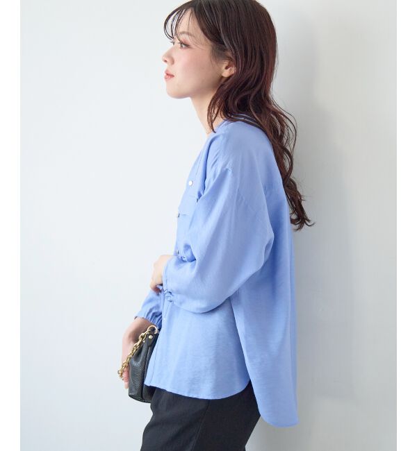  「ヴィンテージライクノーカラーブラウス」|シャツ・ブラウス|
