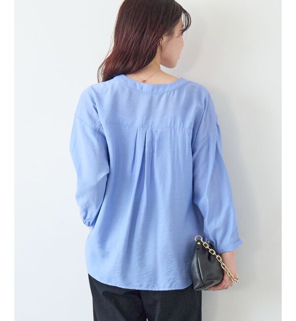  「ヴィンテージライクノーカラーブラウス」|シャツ・ブラウス|