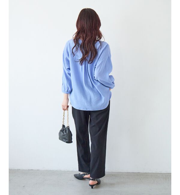  「ヴィンテージライクノーカラーブラウス」|シャツ・ブラウス|