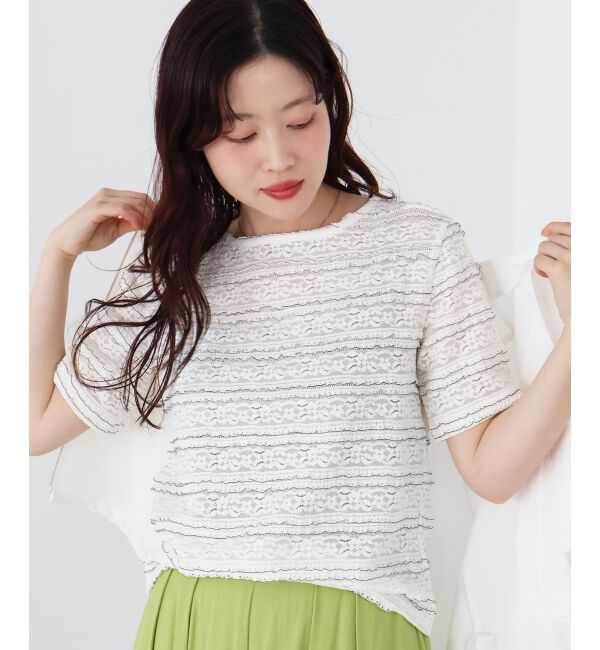  「レーシーフリルカットソー」|Tシャツ・カットソー|オフ