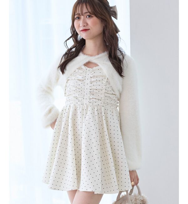  「ふわふわニット&times;ミニワンピセット」|ワンピース|ｱｲﾎﾞﾘｰ柄