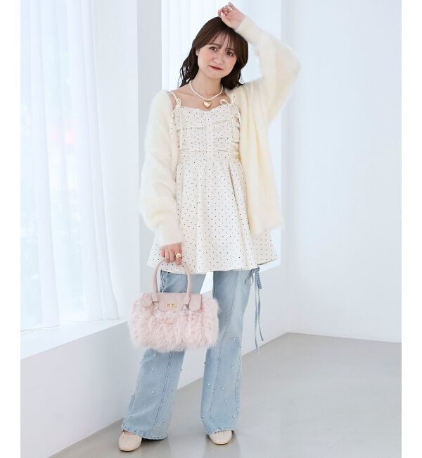  「ふわふわニット&times;ミニワンピセット」|ワンピース|