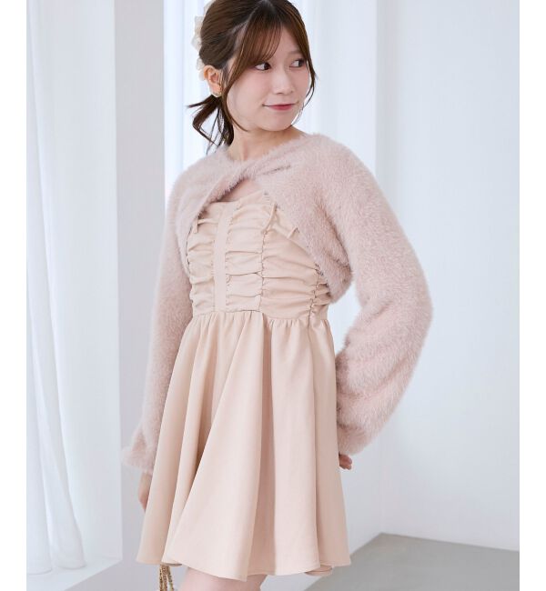  「ふわふわニット&times;ミニワンピセット」|ワンピース|