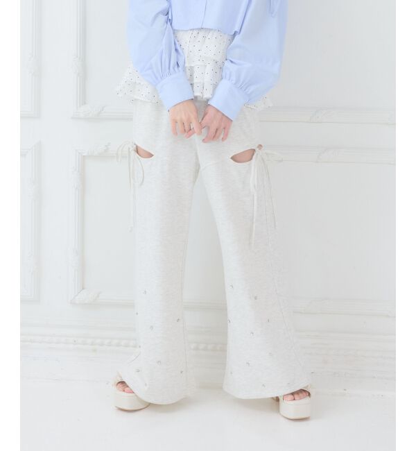  「スリット入りキラキラスウェットパンツ」|その他|