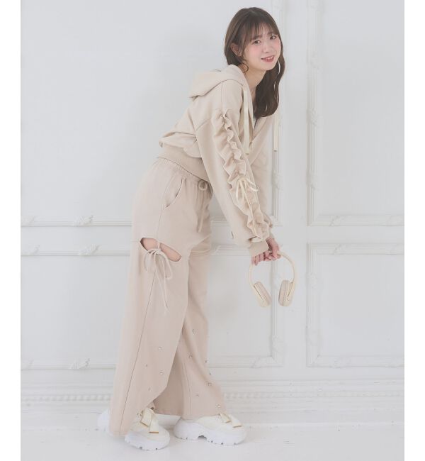 「スリット入りキラキラスウェットパンツ」|その他|