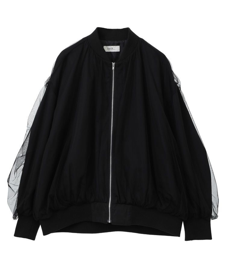earth music&ecology「チュールレイヤードMA-1」|ブルゾン・スタジャン|