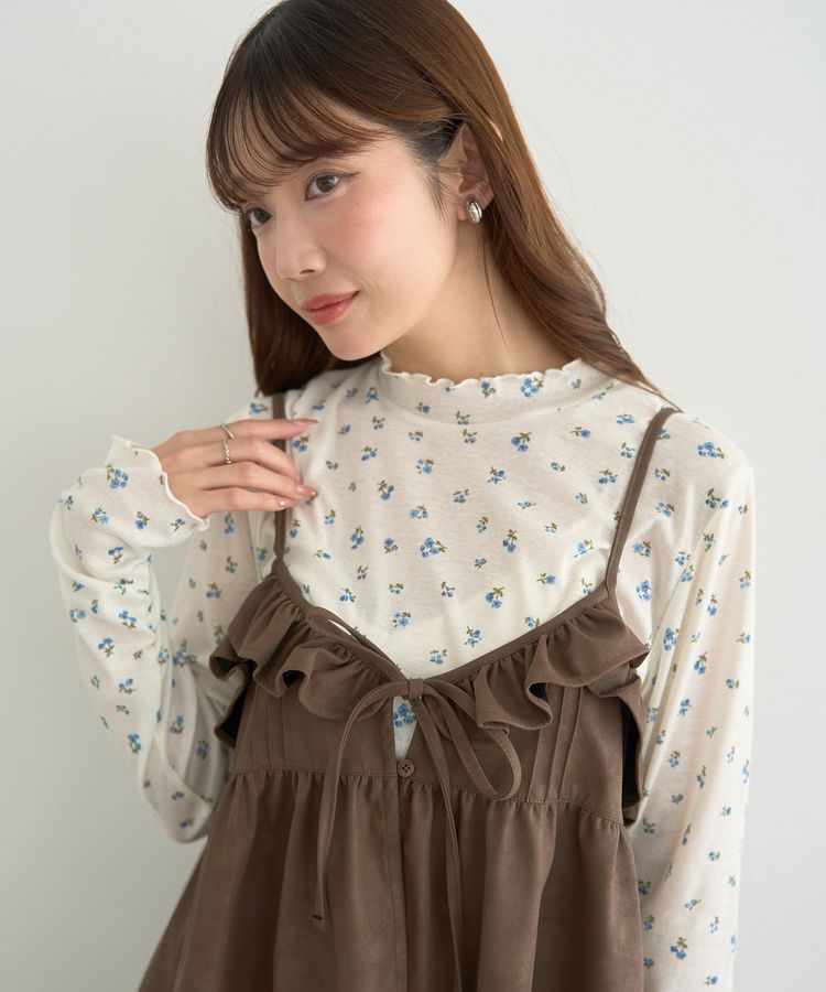 earth music&ecology「ハイネックフラワーメロープルオーバー」|Tシャツ・カットソー|Ivory