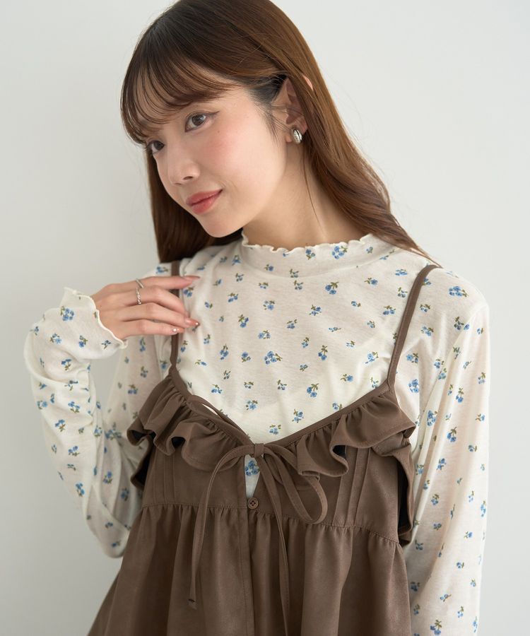 earth music&ecology「ハイネックフラワーメロープルオーバー」|Tシャツ・カットソー|