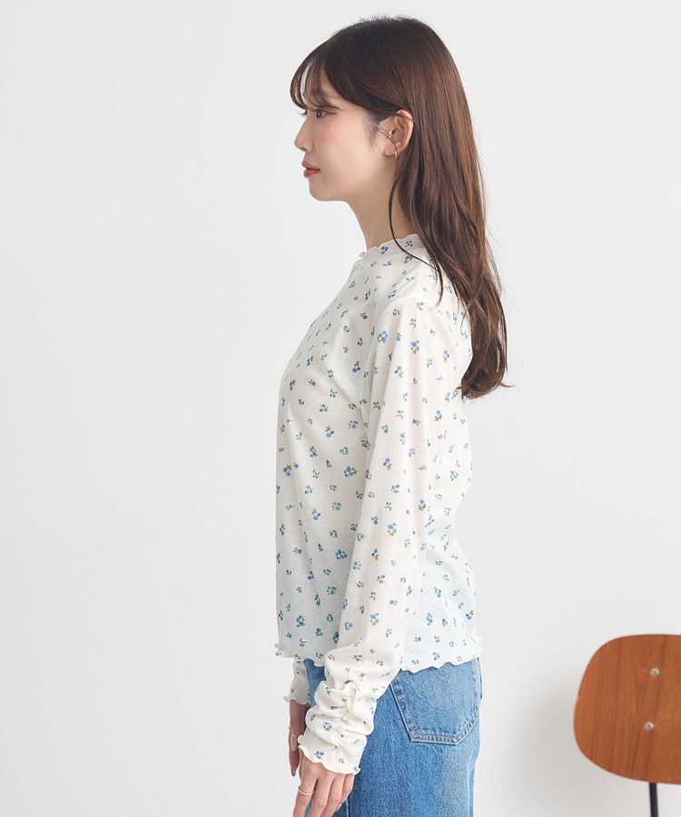 earth music&ecology「ハイネックフラワーメロープルオーバー」|Tシャツ・カットソー|