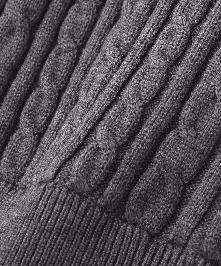 earth music&ecology「プリーツレイヤーケーブルニットカーディガン」|カーディガン|