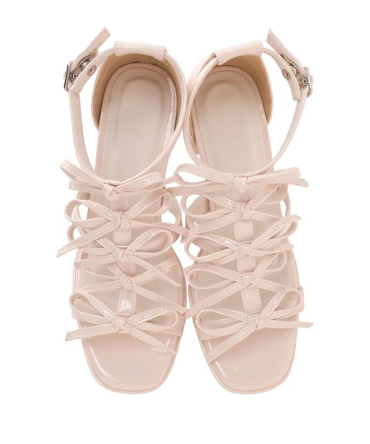 Maison de FLEUR「エナメルリボンサンダル」|サンダル|