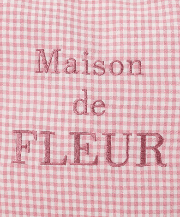 Maison de FLEUR「ブランドロゴ刺繍ギンガムスクエアトート」|トートバッグ|