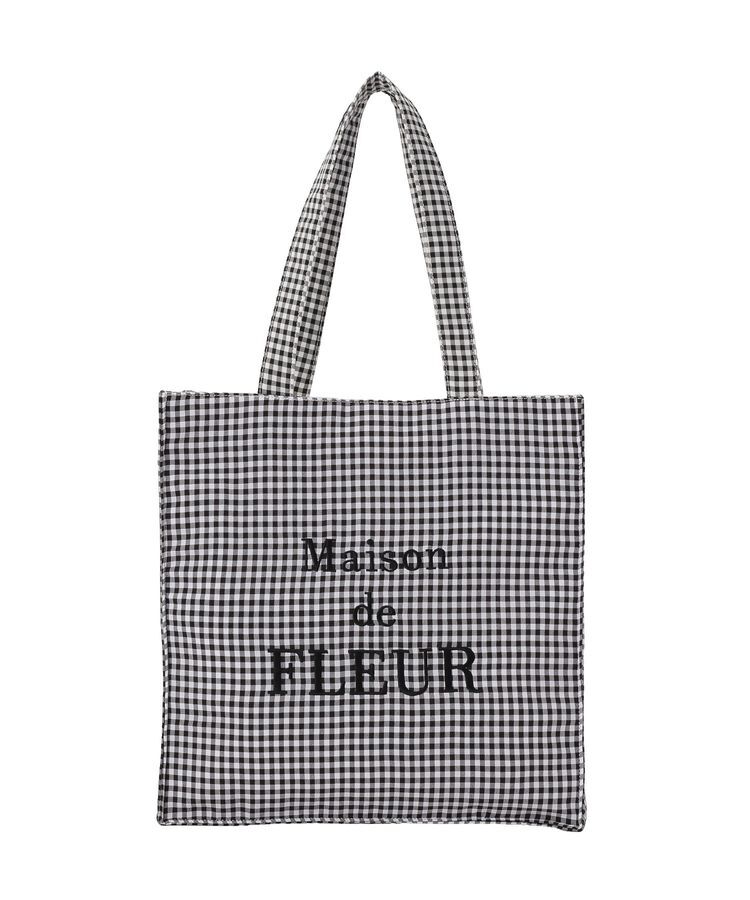 Maison de FLEUR「ブランドロゴ刺繍ギンガムスクエアトート」|トートバッグ|