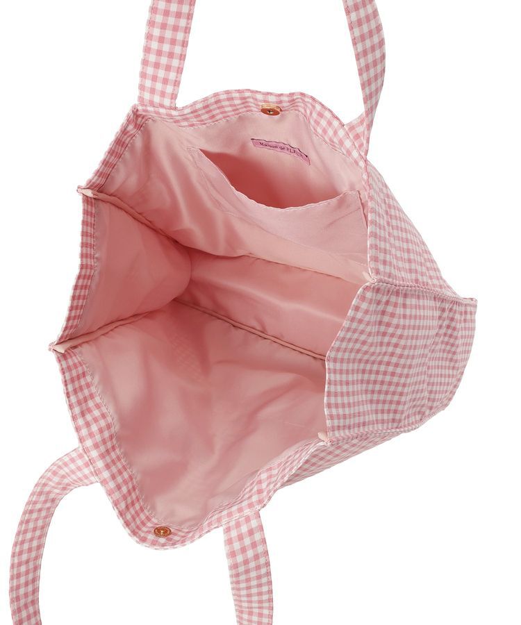 Maison de FLEUR「ブランドロゴ刺繍ギンガムスクエアトート」|トートバッグ|