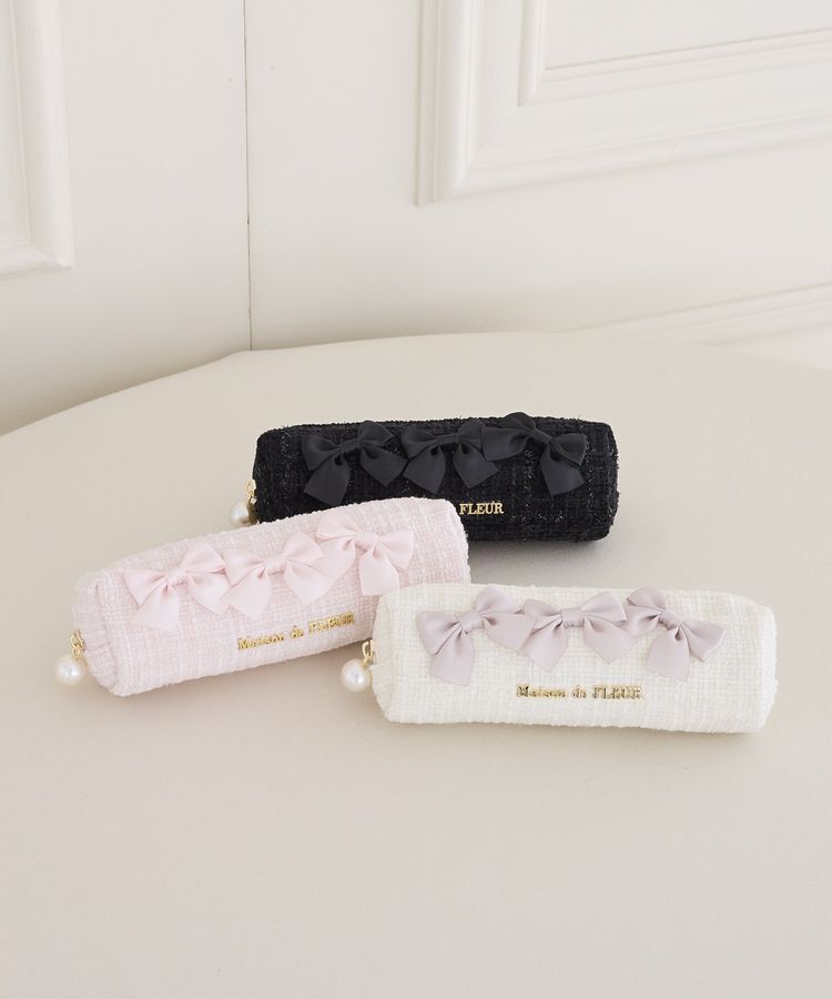 Maison de FLEUR「ツイードリボンロングポーチ」|ポーチ|