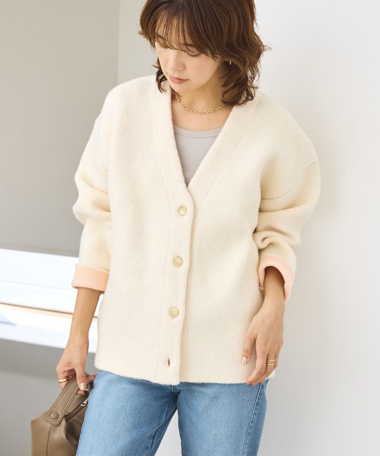 AMERICAN HOLIC「VネックWフェイスニットカーディガン【WEB限定カラー有り】」|カーディガン|