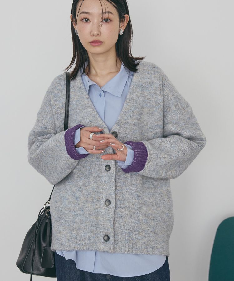 AMERICAN HOLIC「VネックWフェイスニットカーディガン【WEB限定カラー有り】」|カーディガン|