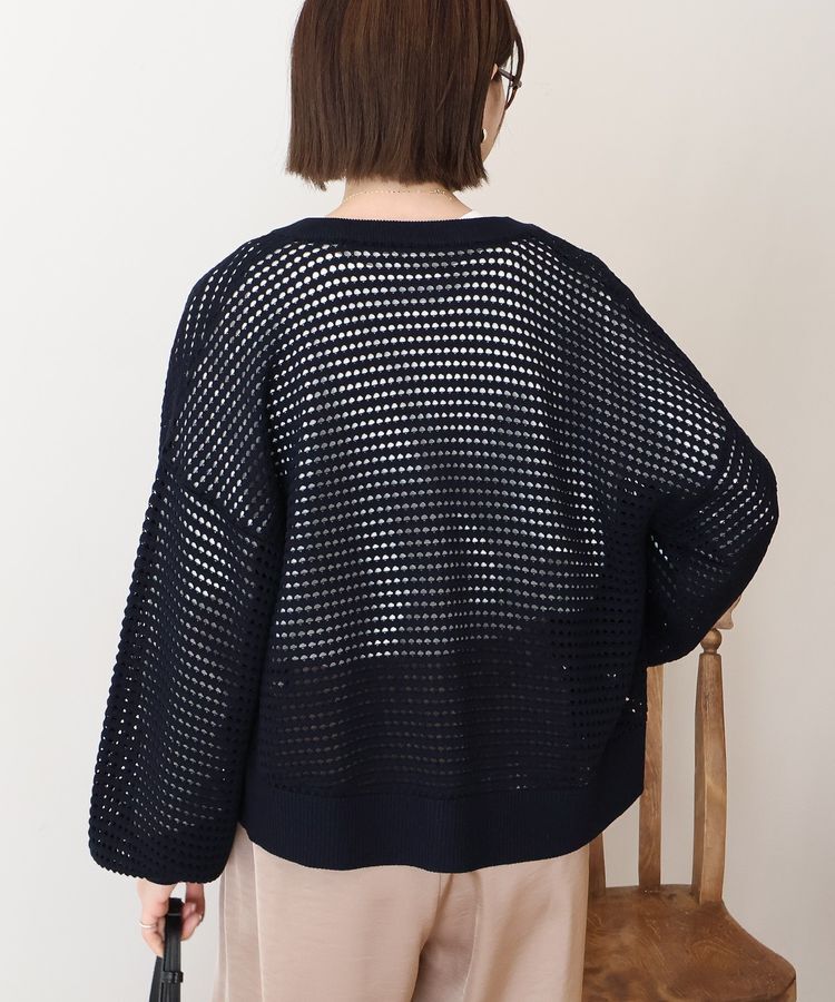 AMERICAN HOLIC「ジップアップメッシュニットカーディガン【WEB限定カラー有り】」|カーディガン|