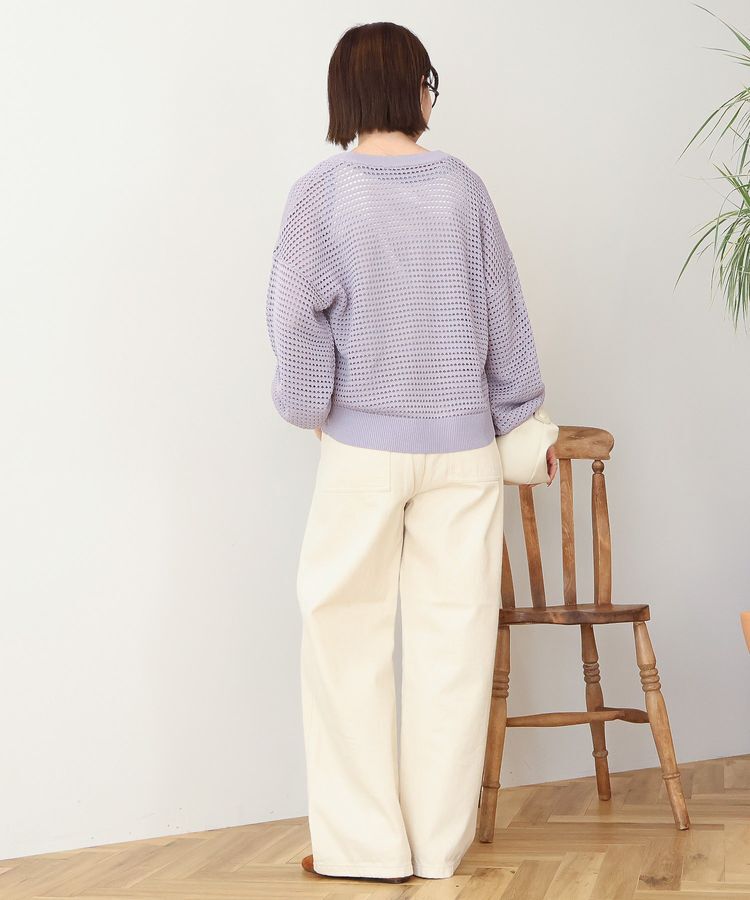 AMERICAN HOLIC「ジップアップメッシュニットカーディガン【WEB限定カラー有り】」|カーディガン|