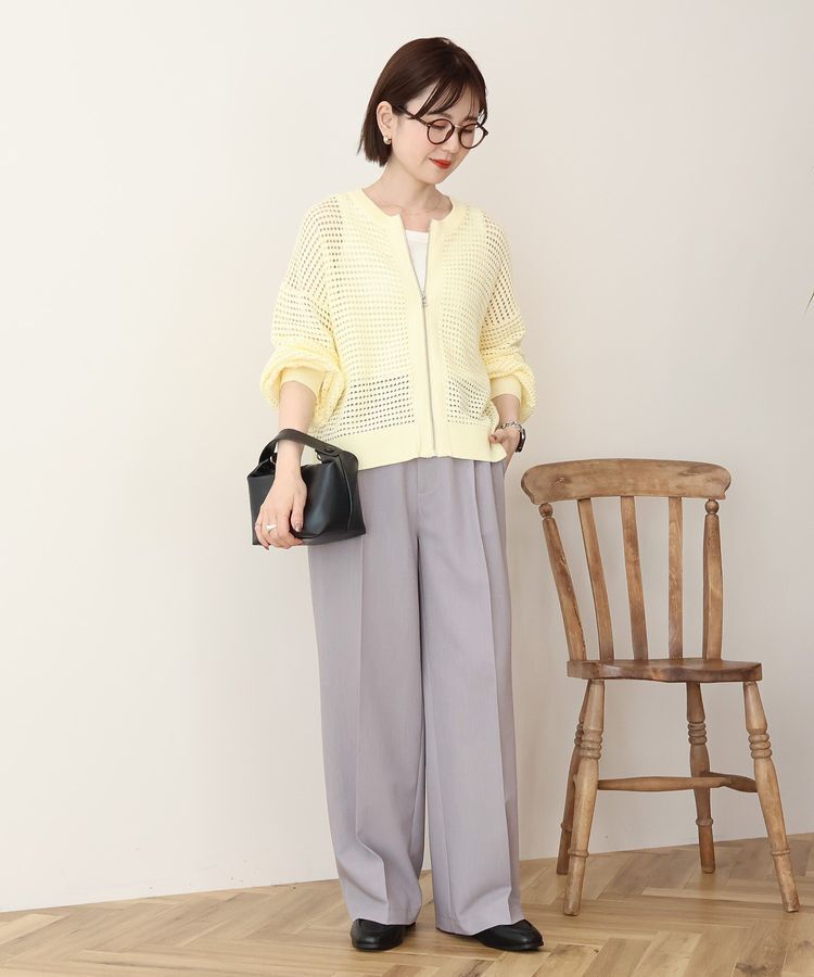 AMERICAN HOLIC「ジップアップメッシュニットカーディガン【WEB限定カラー有り】」|カーディガン|