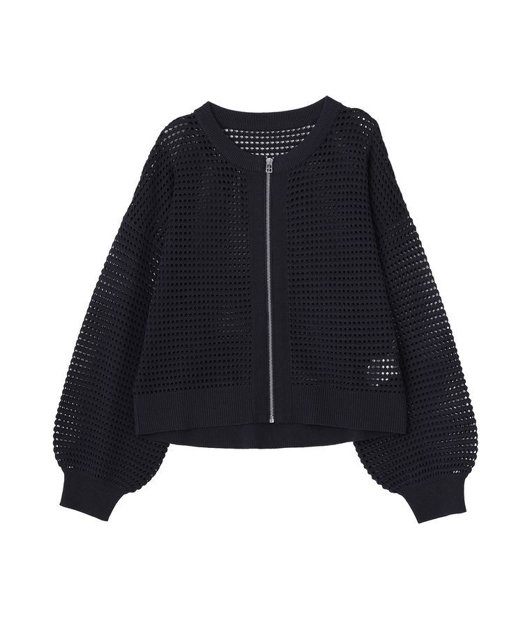 AMERICAN HOLIC「ジップアップメッシュニットカーディガン【WEB限定カラー有り】」|カーディガン|