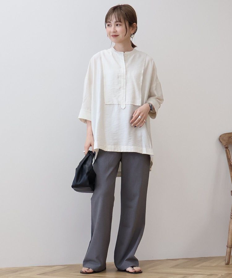 AMERICAN HOLIC「【WEB限定】接触冷感バンドカラーシャツチュニック」|シャツ・ブラウス|