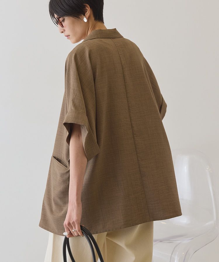 AMERICAN HOLIC「【接触冷感・イージーケア】リネンライク半袖ジャケット」|テーラードジャケット|