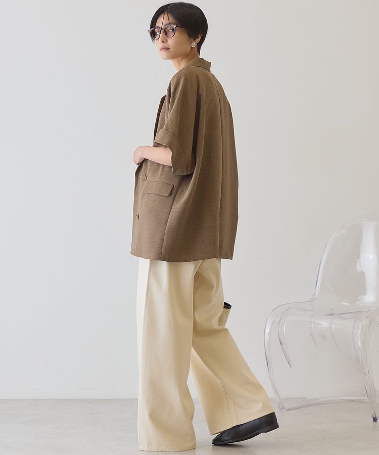 AMERICAN HOLIC「【接触冷感・イージーケア】リネンライク半袖ジャケット」|テーラードジャケット|