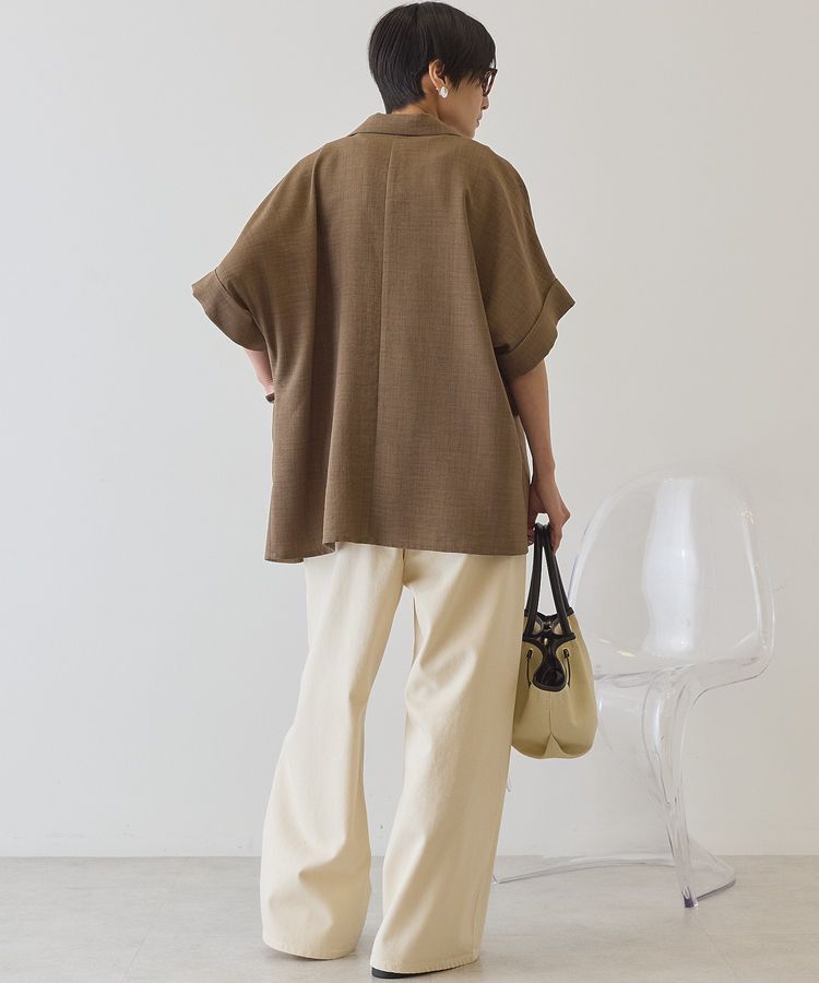 AMERICAN HOLIC「【接触冷感・イージーケア】リネンライク半袖ジャケット」|テーラードジャケット|