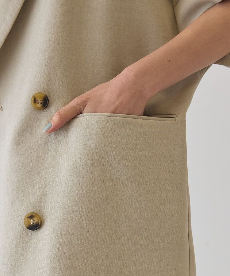 AMERICAN HOLIC「【接触冷感・イージーケア】リネンライク半袖ジャケット」|テーラードジャケット|