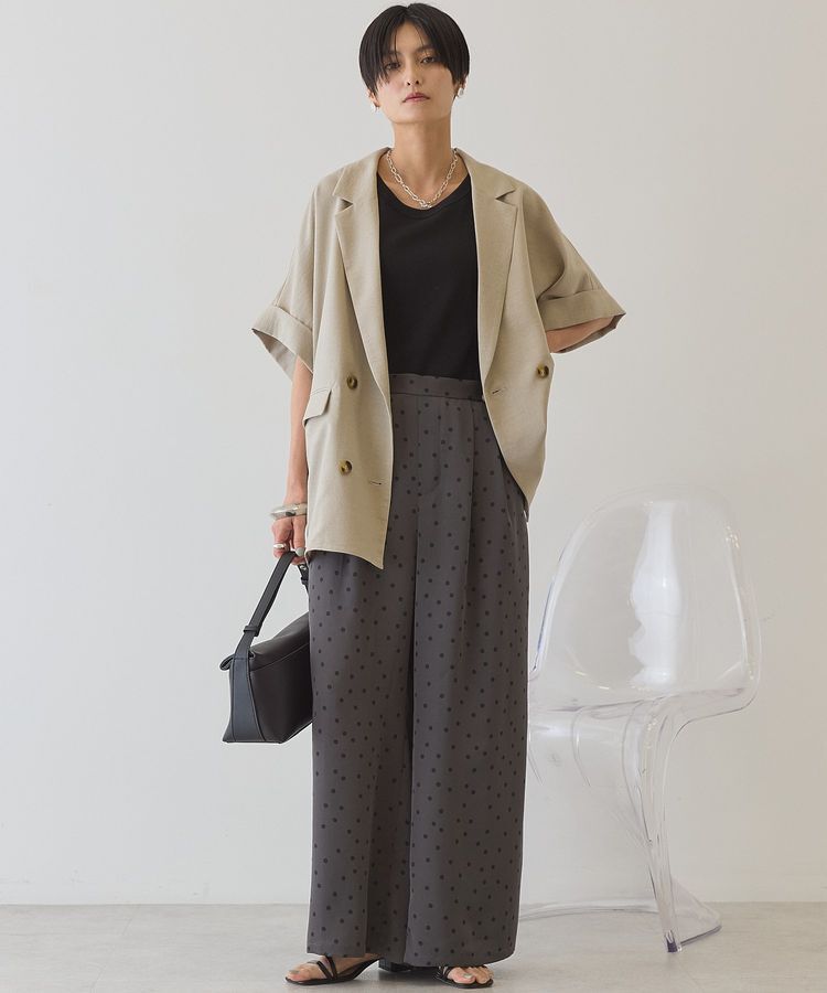 AMERICAN HOLIC「【接触冷感・イージーケア】リネンライク半袖ジャケット」|テーラードジャケット|