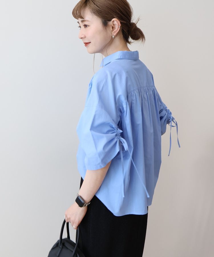 AMERICAN HOLIC「【WEB限定】【接触冷感・UVカット】ギャザーリボンスリーブ半袖シャツ」|シャツ・ブラウス|