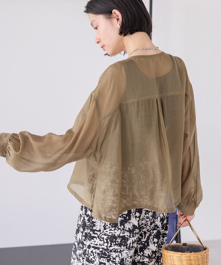 AMERICAN HOLIC「【WEB限定】ノーカラーシアーZIPブルゾン」|ブルゾン・スタジャン|