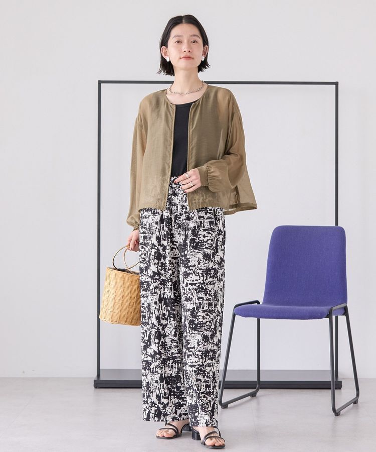 AMERICAN HOLIC「【WEB限定】ノーカラーシアーZIPブルゾン」|ブルゾン・スタジャン|