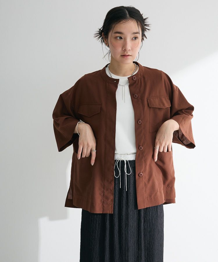 armonia「ミリタリーシャツジャケット」|テーラードジャケット|Brown