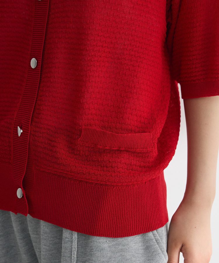 Green Parks「スキッパー半袖ニットカーディガン」|カーディガン|